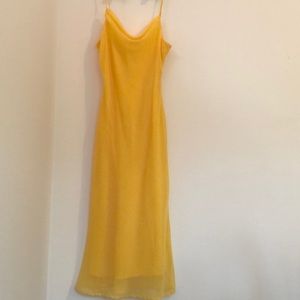 Yellow w/ white polka dots, cowl neck dress